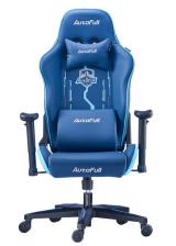 urcdkey.com, AutoFull Gaming Chair Blue PU Leather Racing Style Computer Chair, Lumbar Support E-Sports Swivel Chair, AF078NPU Indigo