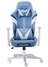 Official AutoFull Gaming Chair Ice Blue PU Leather Racing Style Computer Chair, Lumbar Support E-Sports Swivel Chair,AF077UPU